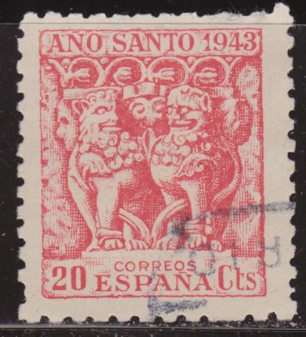 España 1943 964 Sello Año Santo Compostelano Capitel detalle 20c usado Timbre Espagne Spain Spagna Espana Espanha Spanje Spanien Spanie Stamps Briefmarke Francobolli Timbre Postal Postzegel Selo Postal